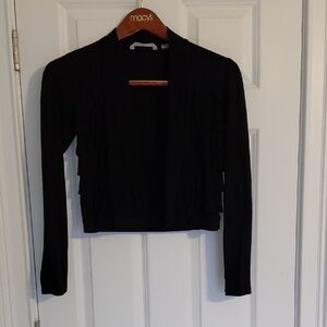 Black Ruffle Open-Front Cardigan, Derek Heart, Size M
